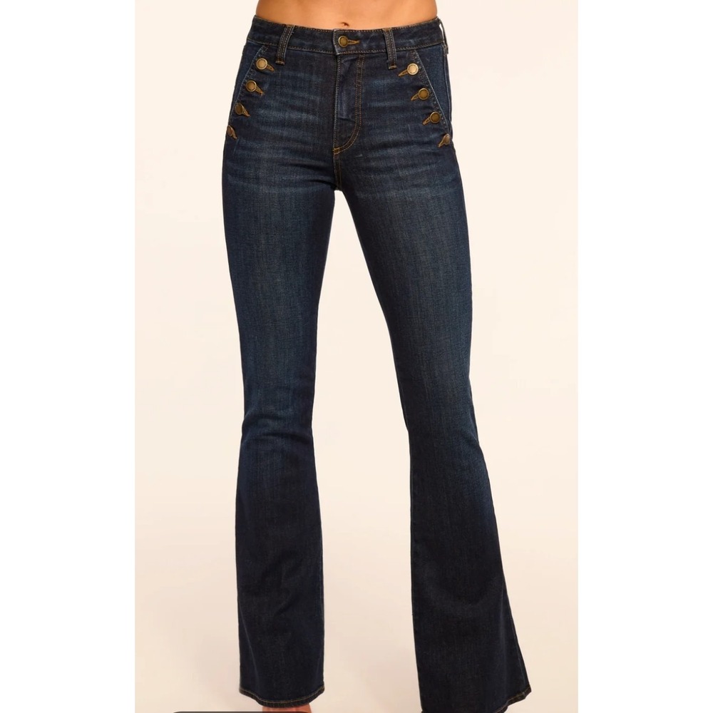 Ramy Brook Helena High Rise Flare Jean Size 25